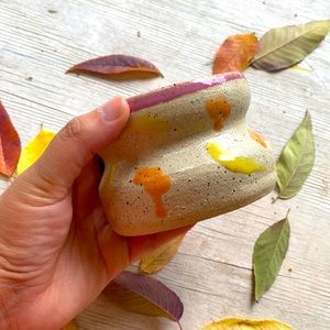 Short stoneware vase or catch all bowl